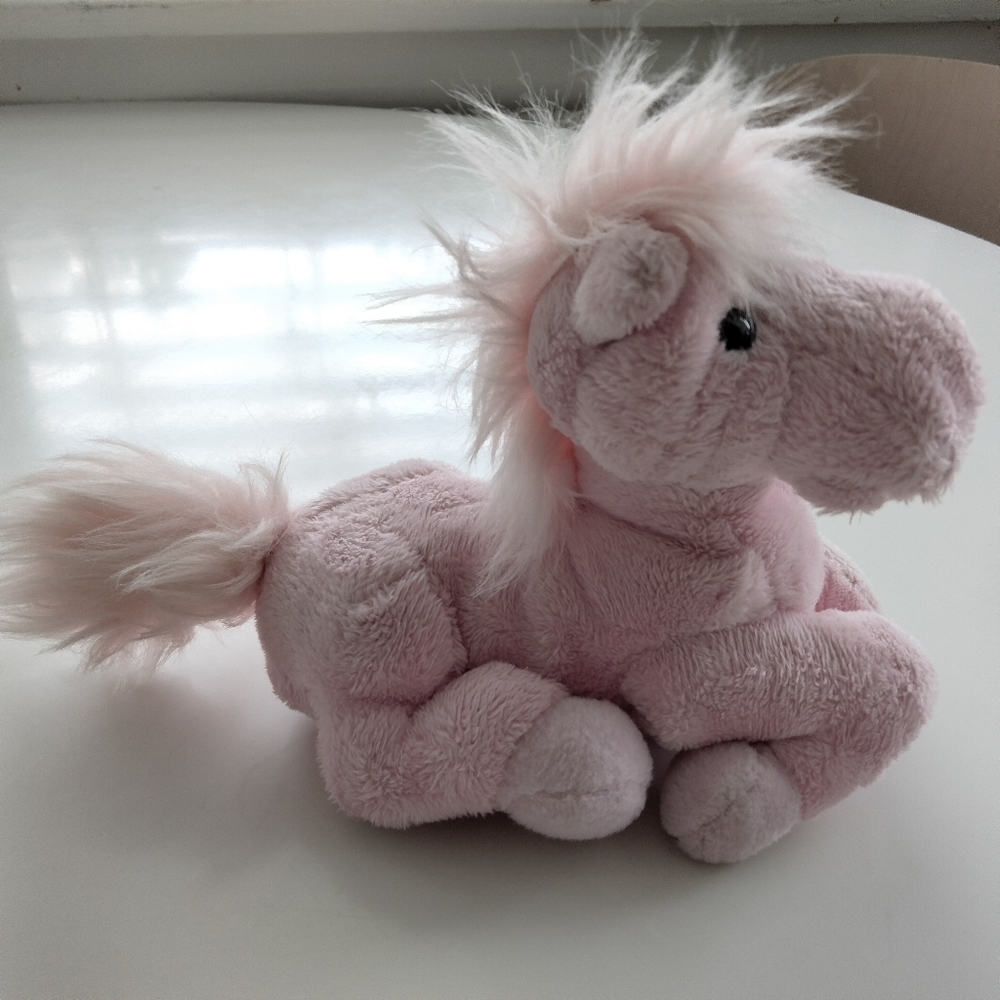 Cuddly Quarry Critters 2003 Plush stuffed Animal Herbie Sitting Pink Horse 8"